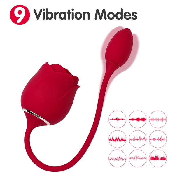 Rose Love : 9 modes de vibration de l'œuf insérable