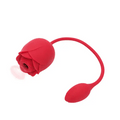 Rose Love : rose à succion rouge et œuf vibrant reliés par un cordon souple